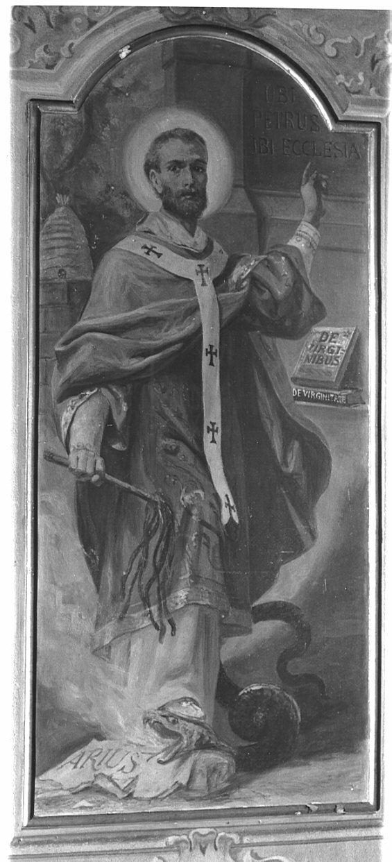 Sant'Ambrogio (dipinto) di Morgari Luigi (sec. XX)