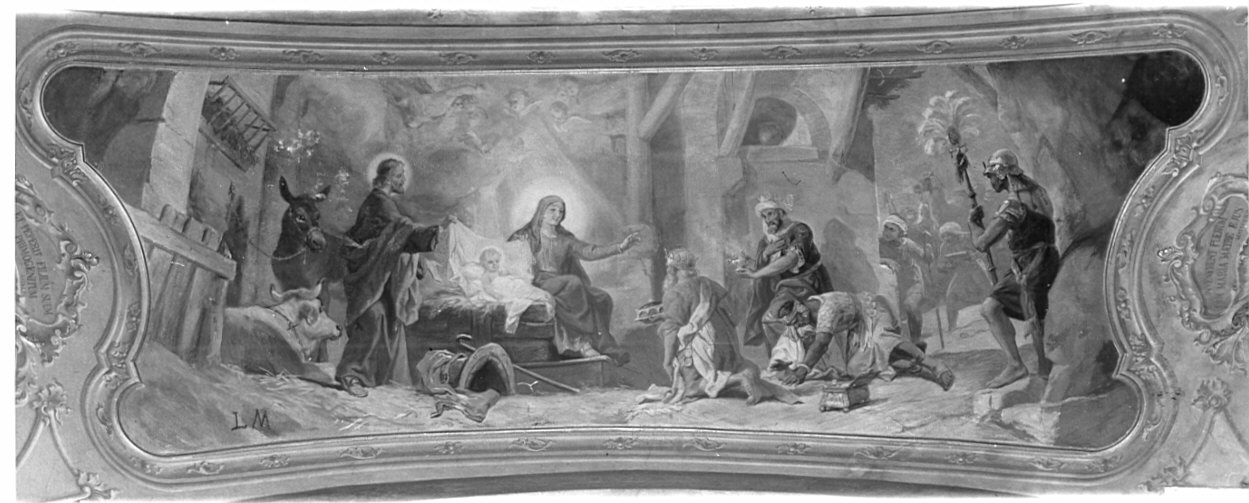 adorazione dei Re Magi (dipinto) di Morgari Luigi (sec. XX)