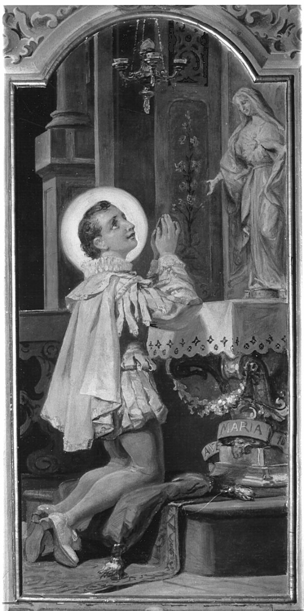 San Luigi Gonzaga (dipinto) di Morgari Luigi (sec. XX)