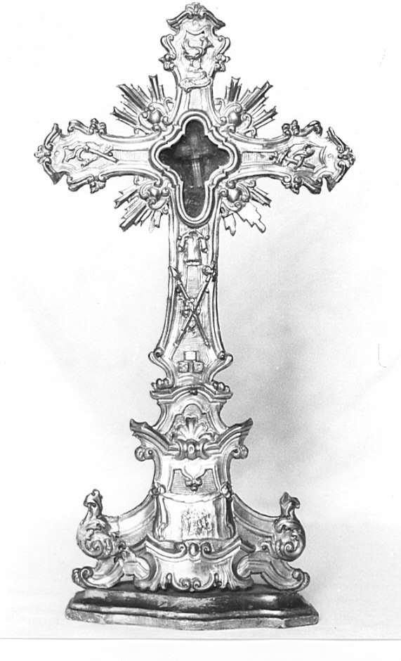 reliquiario - a croce, opera isolata - bottega lombarda (secc. XVIII/ XIX)