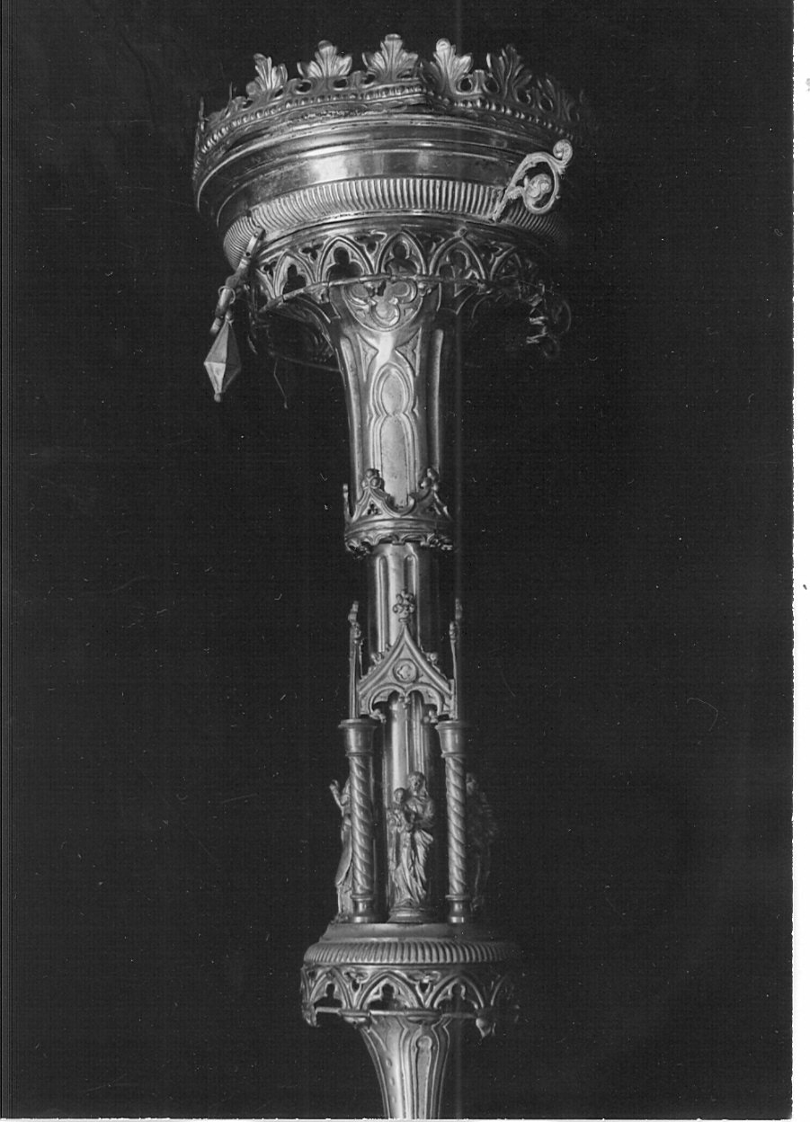candelabro portatile - bottega lombarda (fine/inizio secc. XIX/ XX)