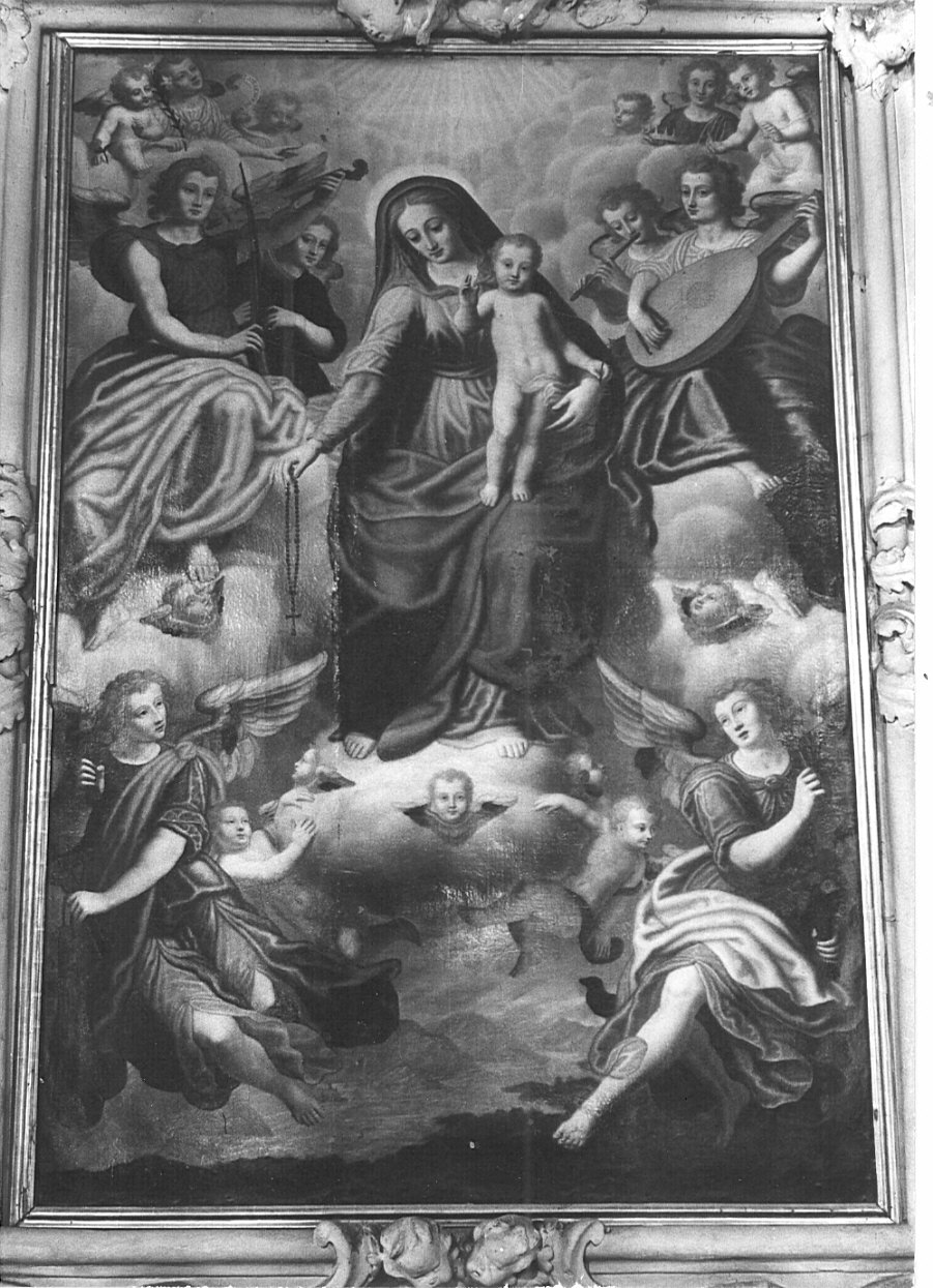 Madonna con Bambino e angeli (dipinto, opera isolata) - ambito lombardo (sec. XVII)