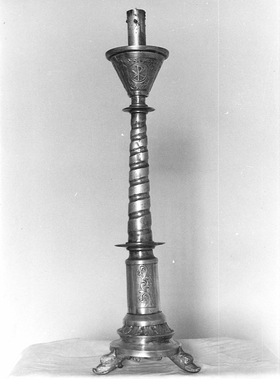 candeliere d'altare - bottega lombarda (fine/inizio secc. XIX/ XX)