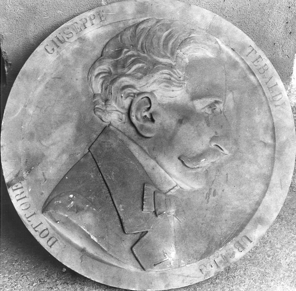 ritratto del dottore Giuseppe Tebaldi Uboldo (rilievo) di Emanueli Giovanni (attribuito) (sec. XIX)