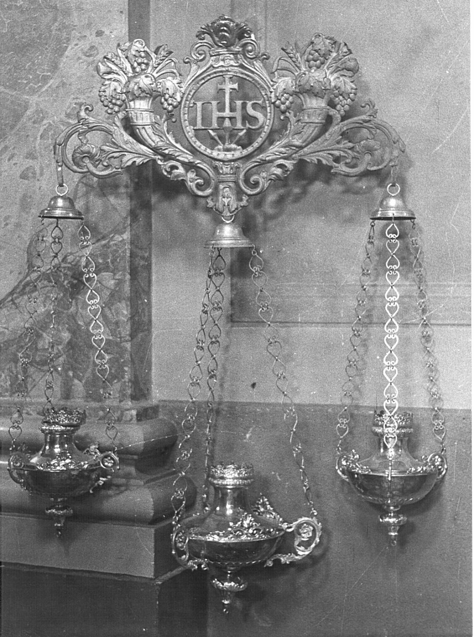 lampada da chiesa, coppia - bottega lombarda (seconda metà sec. XIX)