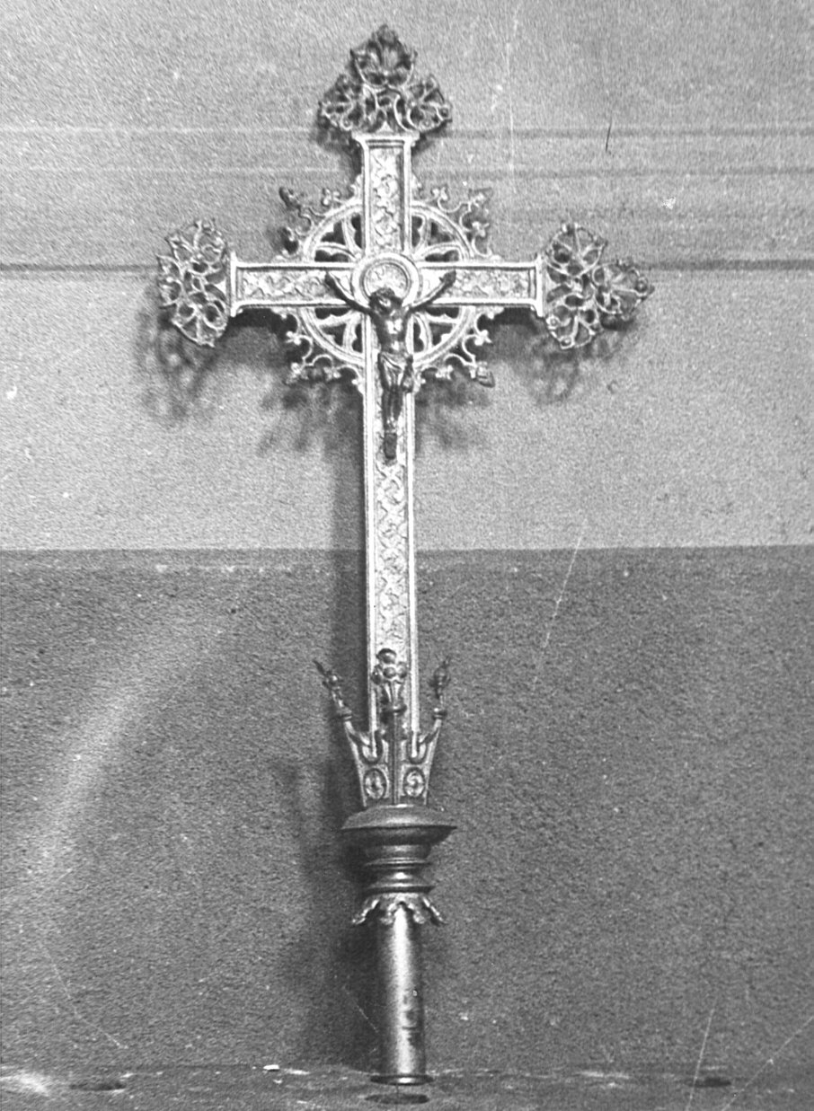 croce processionale, opera isolata - bottega lombarda (fine sec. XIX)
