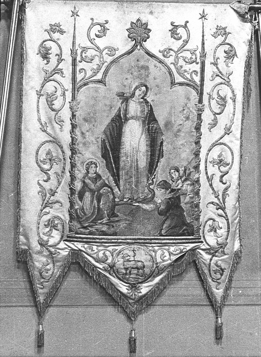 Madonna Immacolata (stendardo processionale, opera isolata) - manifattura lombarda (fine sec. XIX)