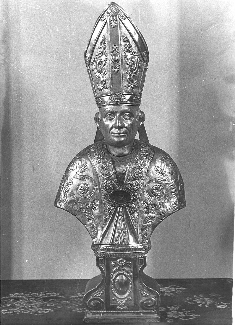 San Carlo Borromeo (reliquiario - a busto, opera isolata) - bottega lombarda (fine/inizio secc. XVIII/ XIX)