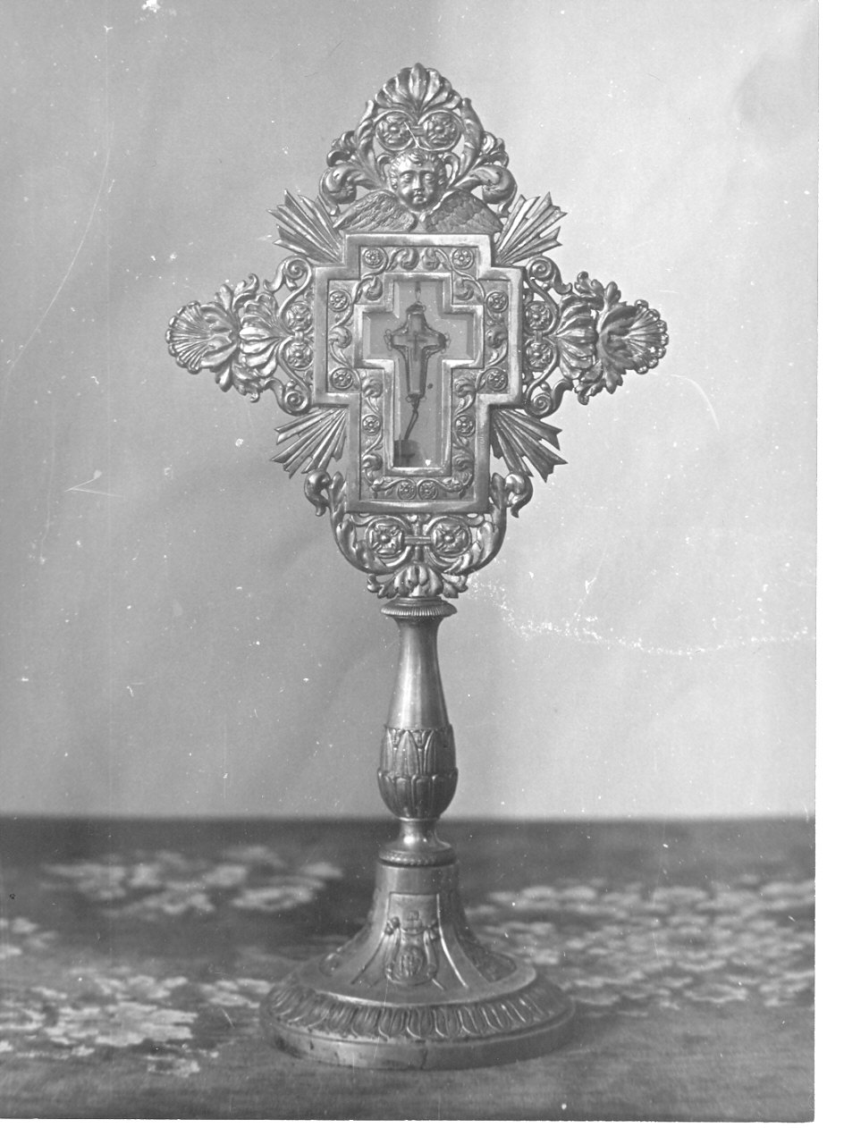 reliquiario - a croce, opera isolata - bottega lombarda (fine sec. XIX)