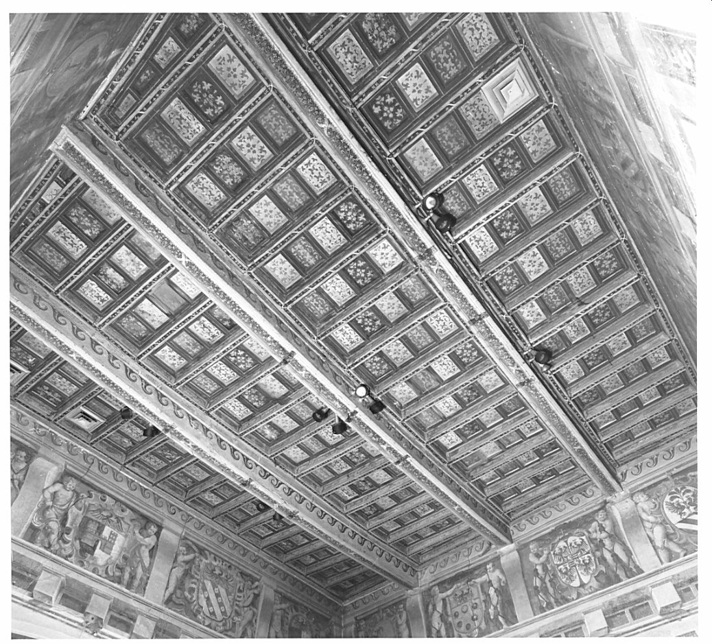 soffitto a cassettoni, opera isolata - bottega lombarda (seconda metà sec. XVI, sec. XIX)