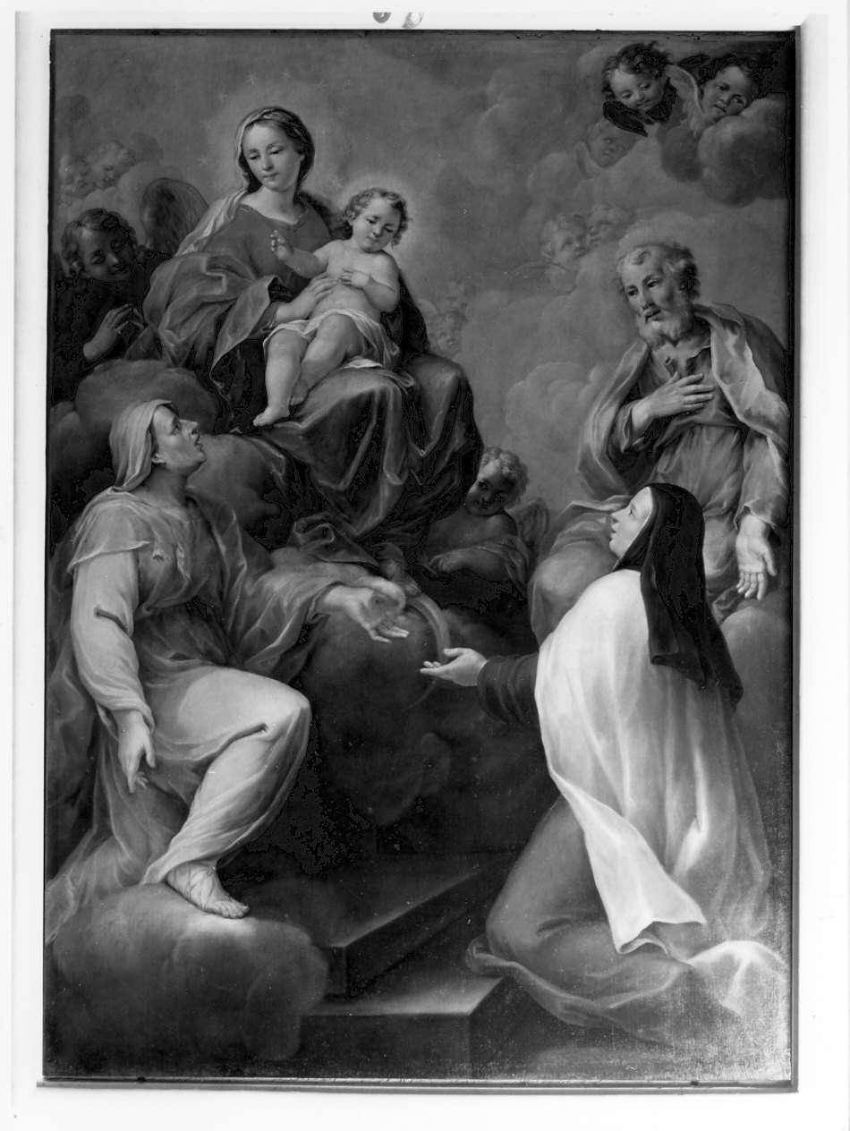 Sacra Famiglia con Sant'Anna e Santa Teresa (dipinto, opera isolata) - ambito lombardo (prima metà sec. XVIII)