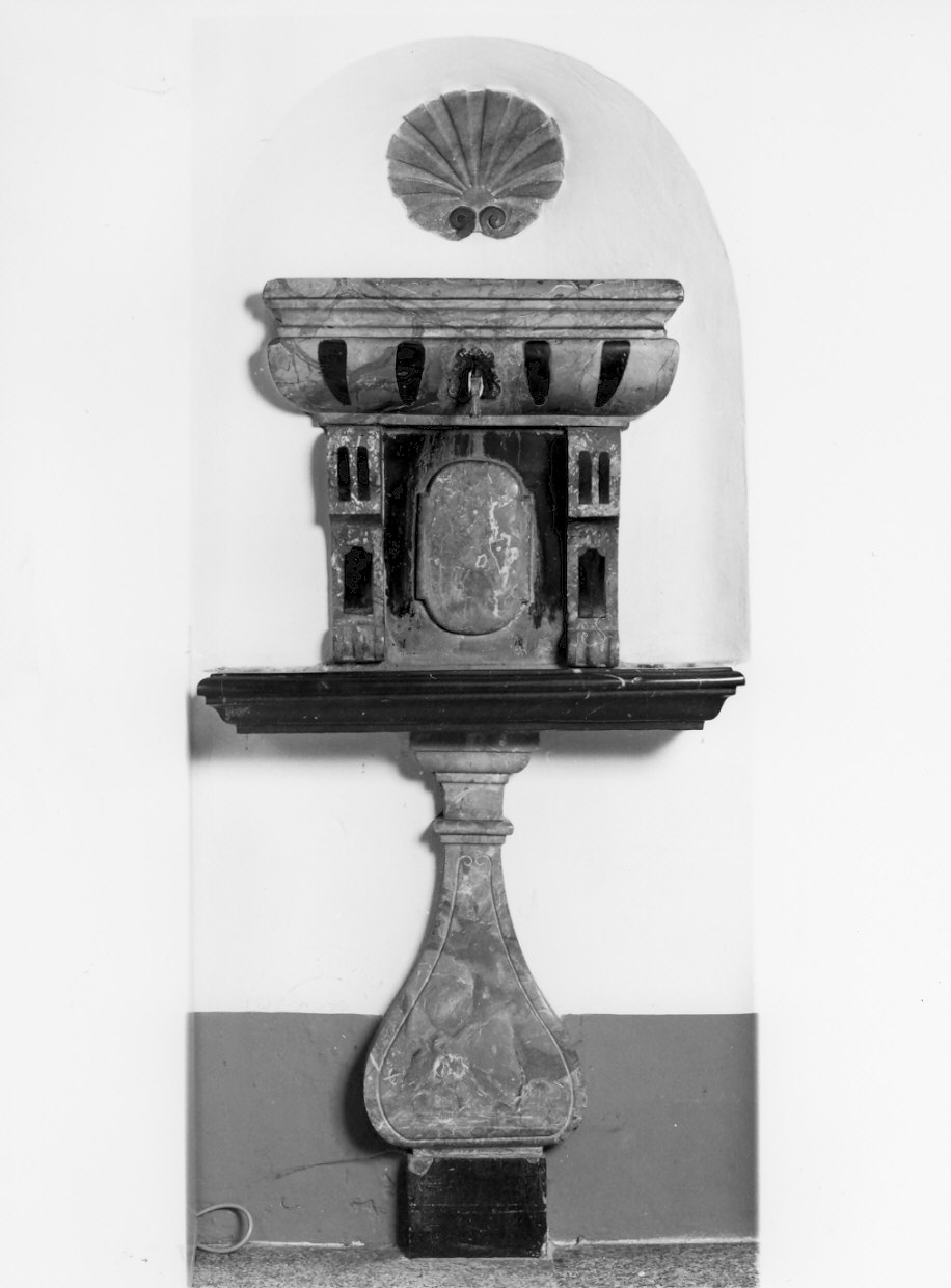 lavabo da sacrestia, opera isolata - bottega lombarda (sec. XVII)