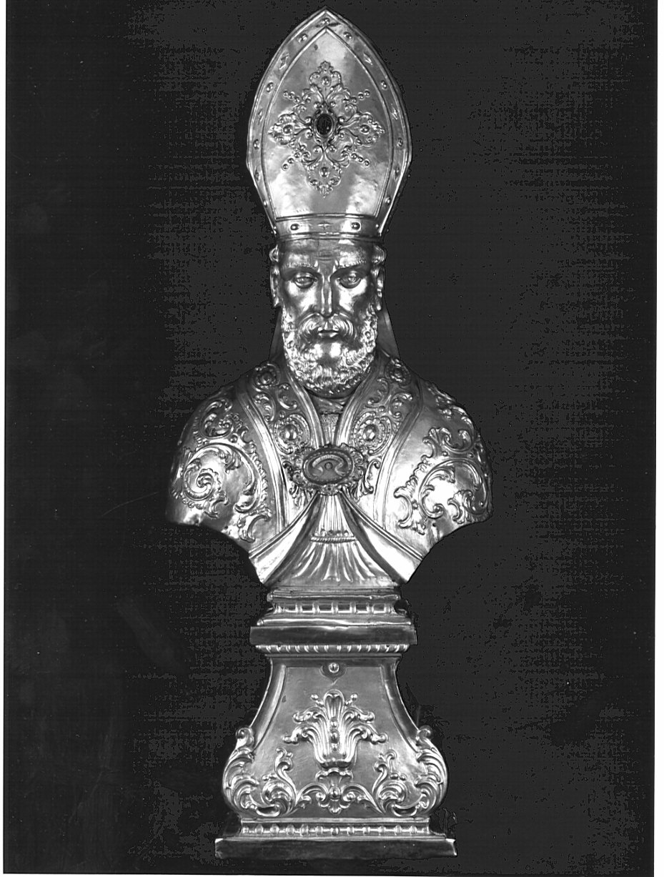 Sant'Ambrogio/ San Carlo Borromeo/ Sant'Agostino/ San Magno (reliquiario - a busto, serie) - bottega lombarda (sec. XIX)