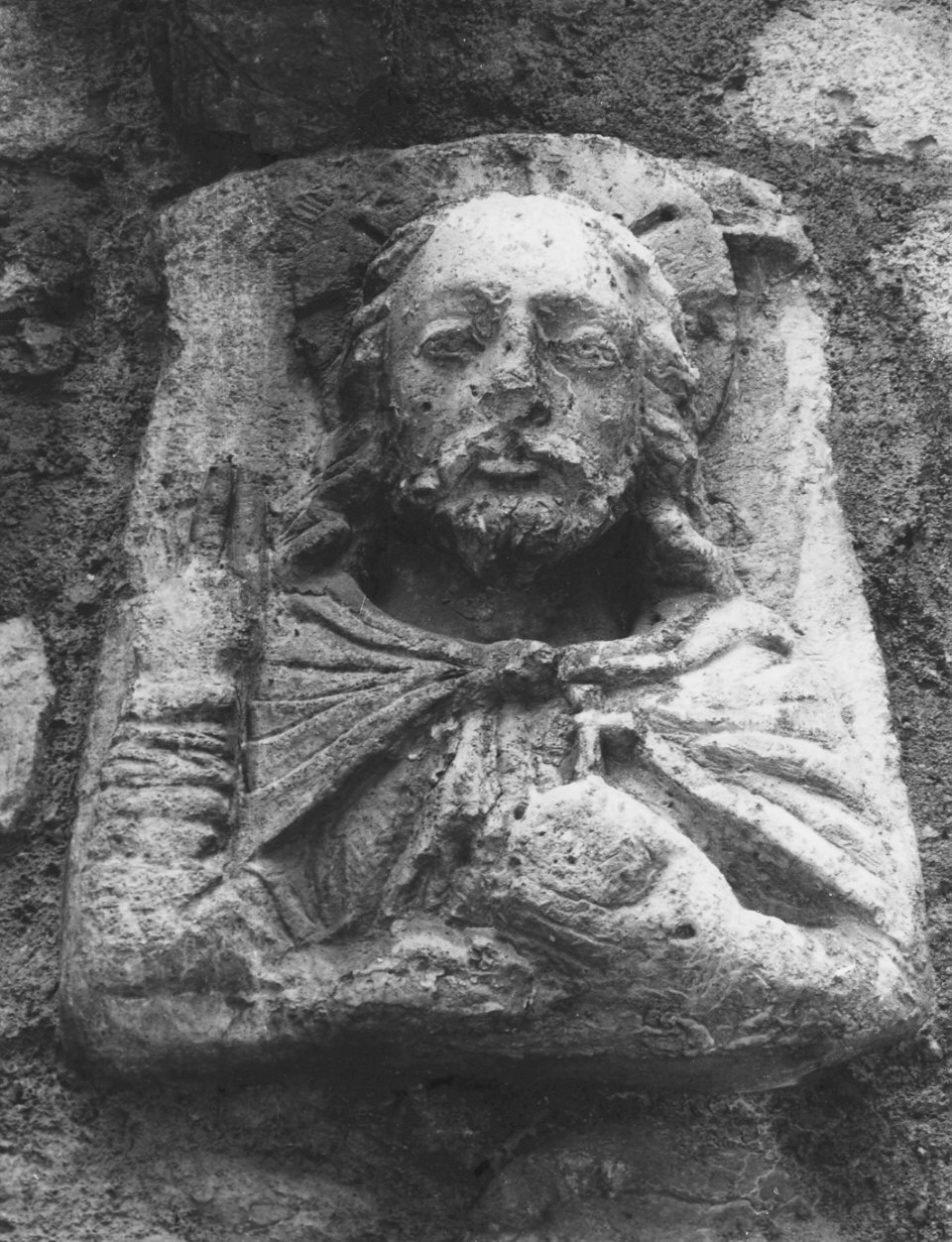 Cristo benedicente (rilievo, opera isolata) - bottega lombarda (sec. XV)