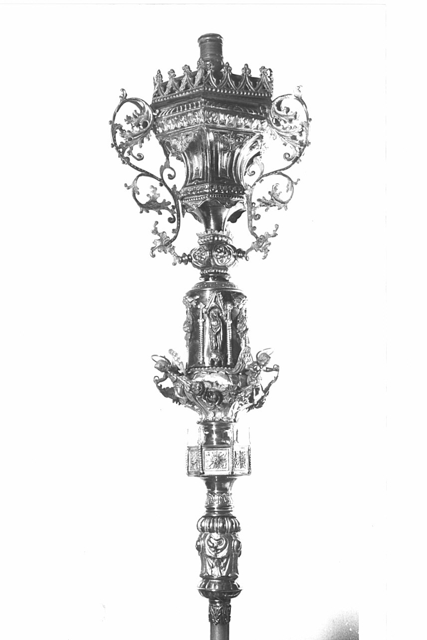 candelabro funebre, coppia - bottega lombarda (metà sec. XIX)