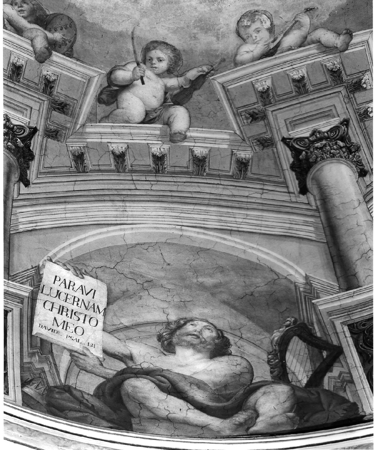 David come profeta (dipinto, elemento d'insieme) di Airaghi Leonardo (attribuito) - ambito lombardo (ultimo quarto sec. XVII, sec. XIX)