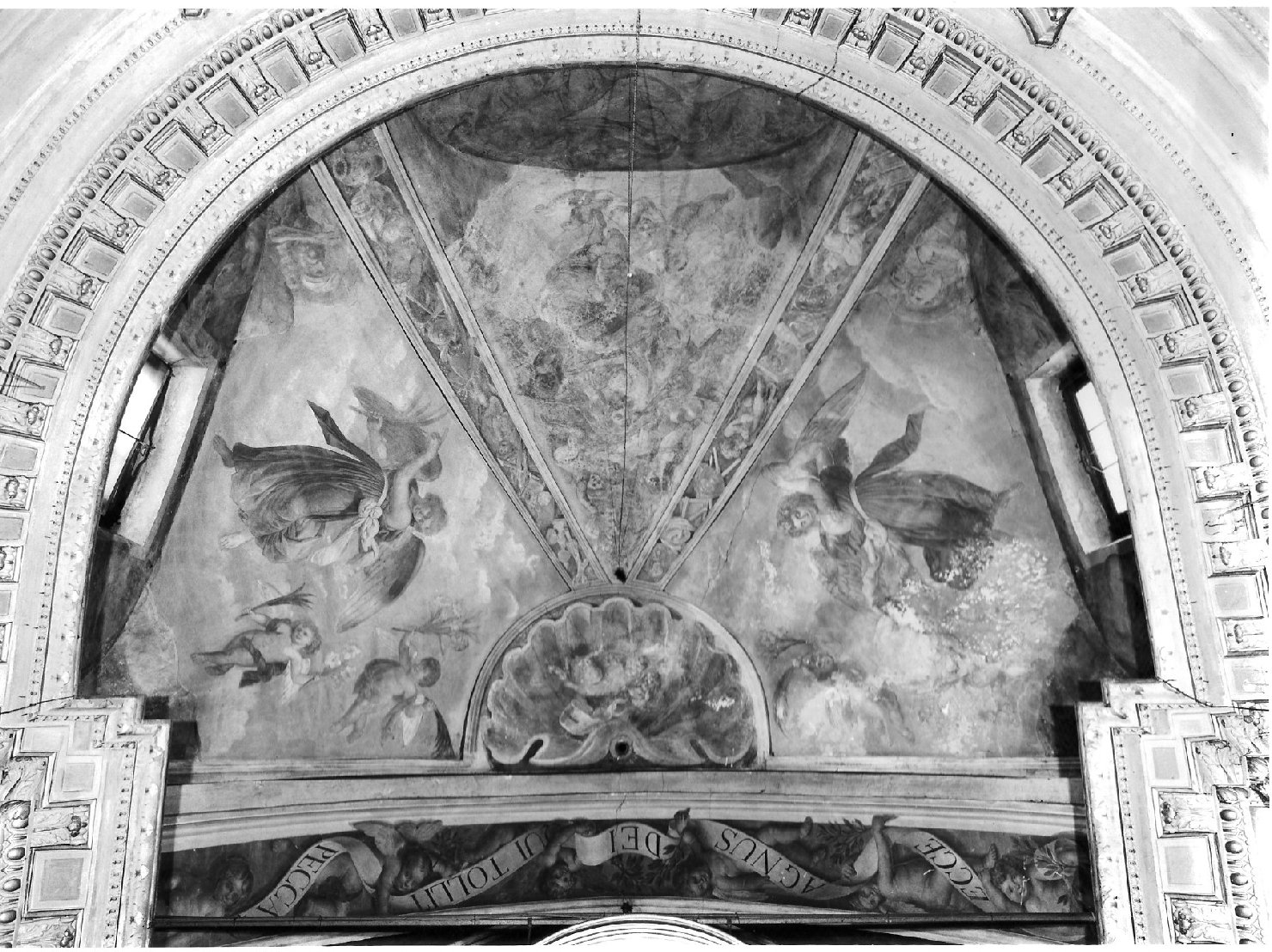assunzione di San Giovanni Battista (decorazione pittorica, elemento d'insieme) di Airaghi Leonardo (attribuito) - ambito lombardo (sec. XVII)