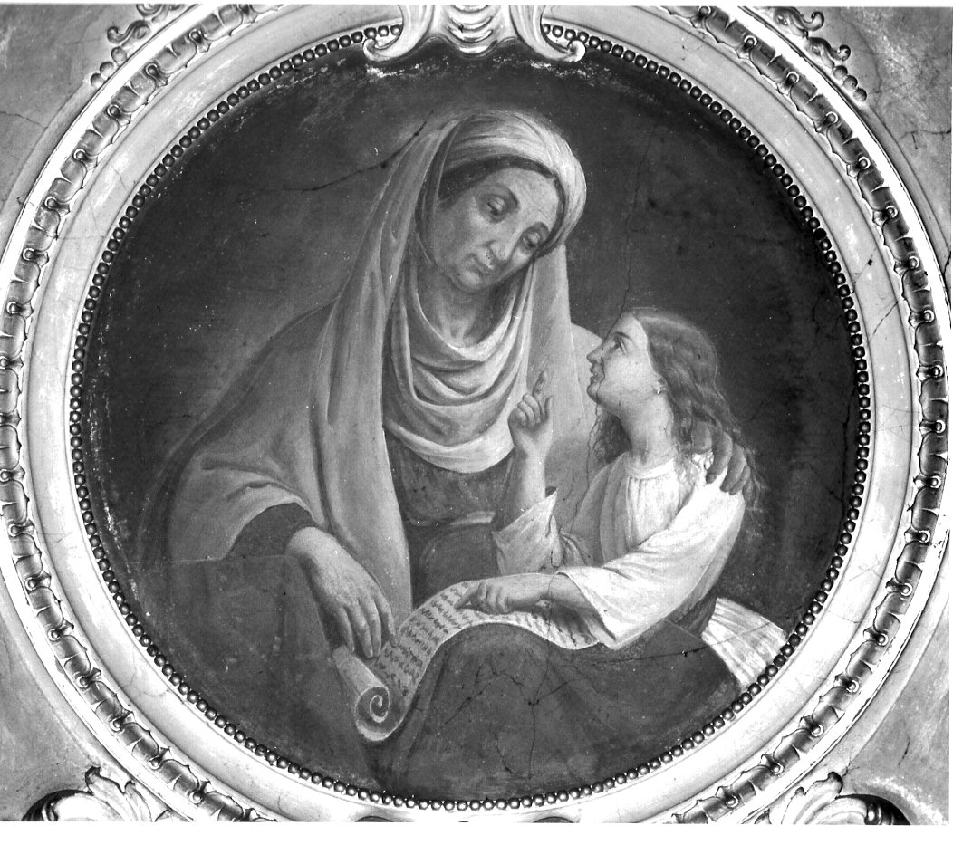 Sant'Anna insegna a leggere a Maria Vergine (dipinto, elemento d'insieme) di Barabini Gaetano (attribuito) (sec. XIX)