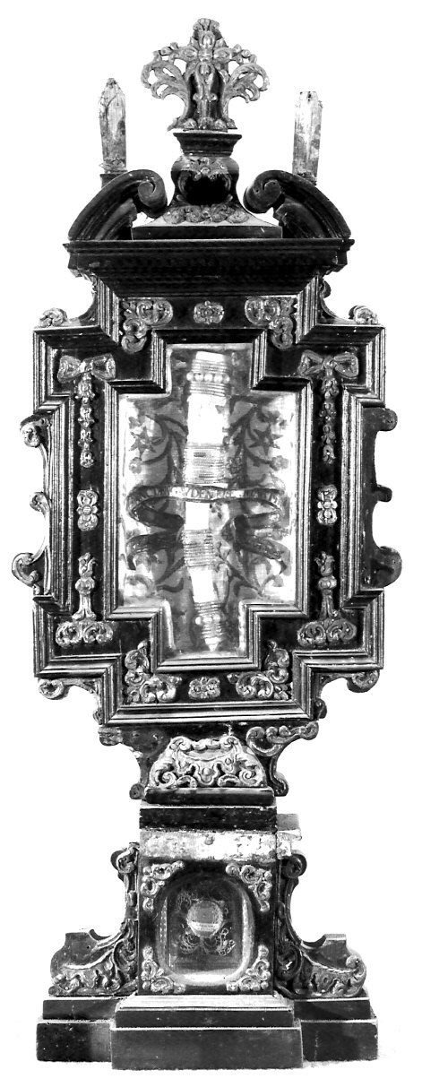 reliquiario - a tabella, coppia - bottega lombarda (fine sec. XVII)