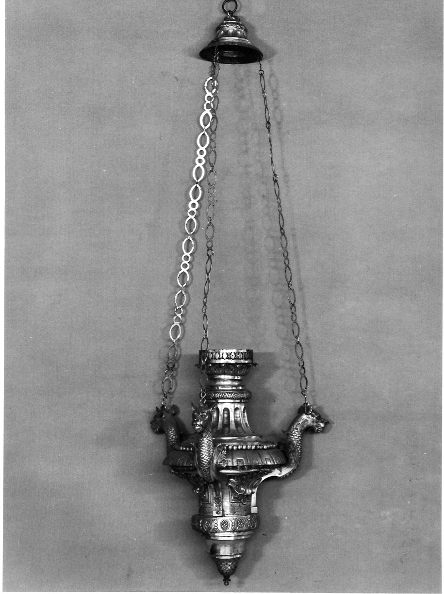 lampada pensile, opera isolata - bottega lombarda (prima metà sec. XIX)