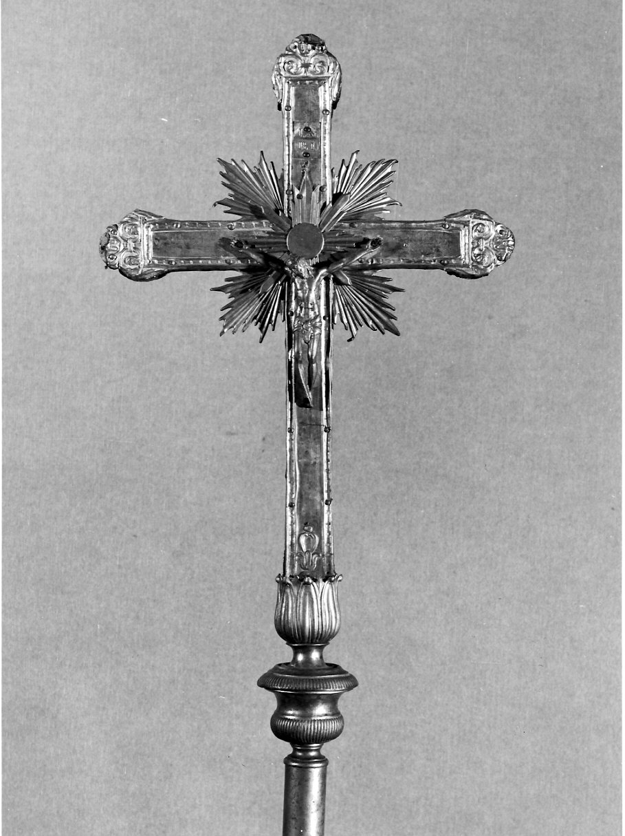 croce processionale, opera isolata - bottega lombarda (metà sec. XIX)