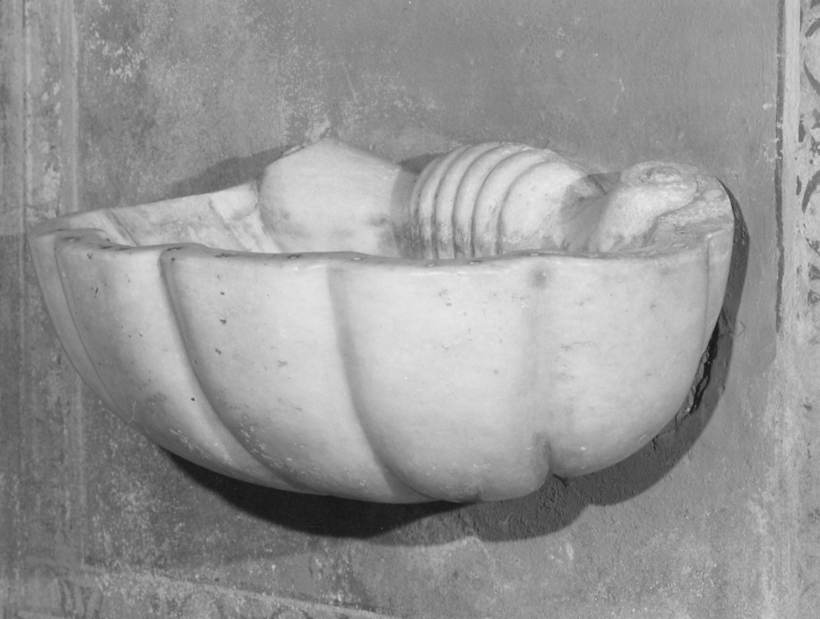 acquasantiera da parete, opera isolata - bottega lombarda (sec. XIX)