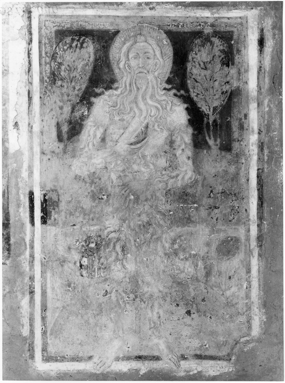 santo eremita (dipinto, opera isolata) - ambito lombardo (fine sec. XIV)