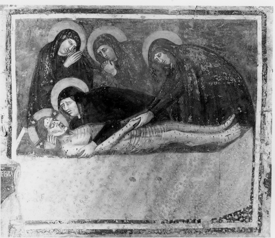 compianto sul Cristo morto (dipinto, opera isolata) - ambito lombardo (sec. XIV)