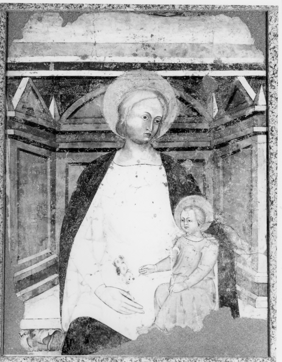 Madonna con Bambino in trono (dipinto, opera isolata) - ambito italiano (sec. XV)