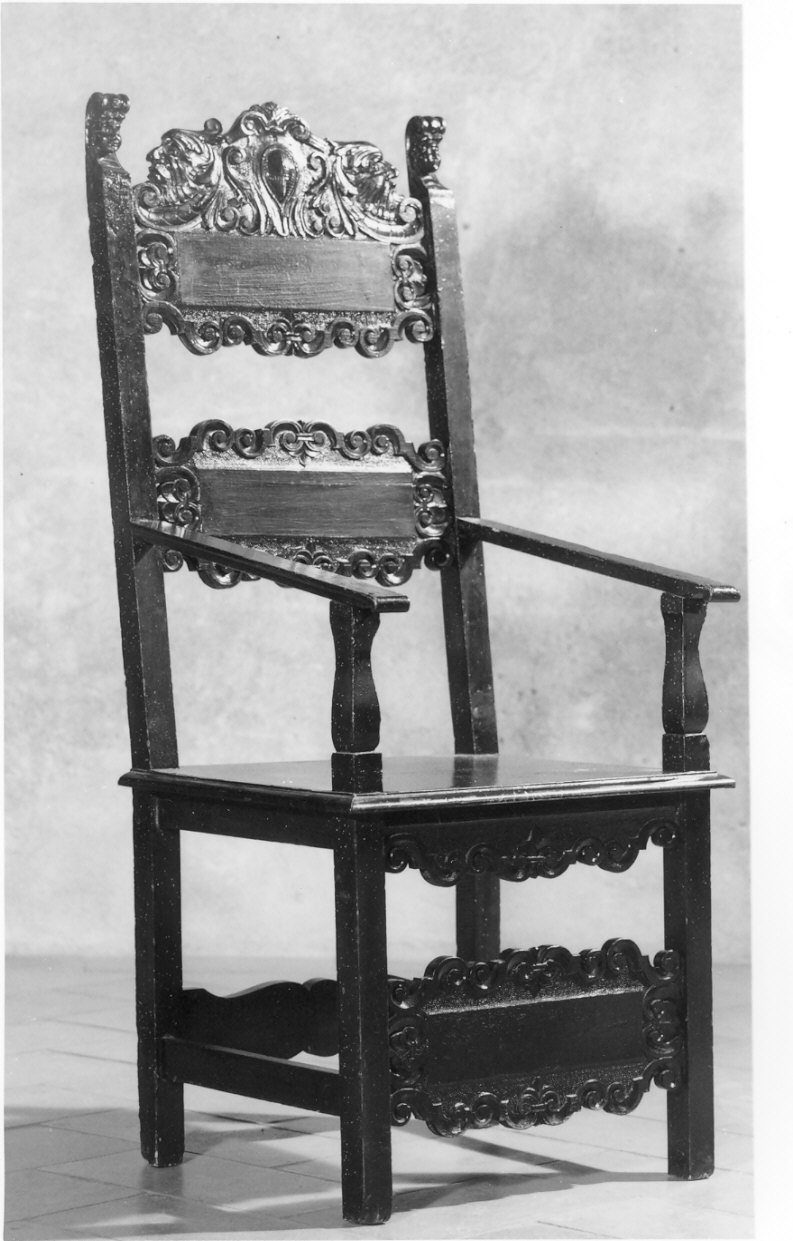 sedia, serie - bottega lombarda (fine/inizio secc. XVI/ XVII)