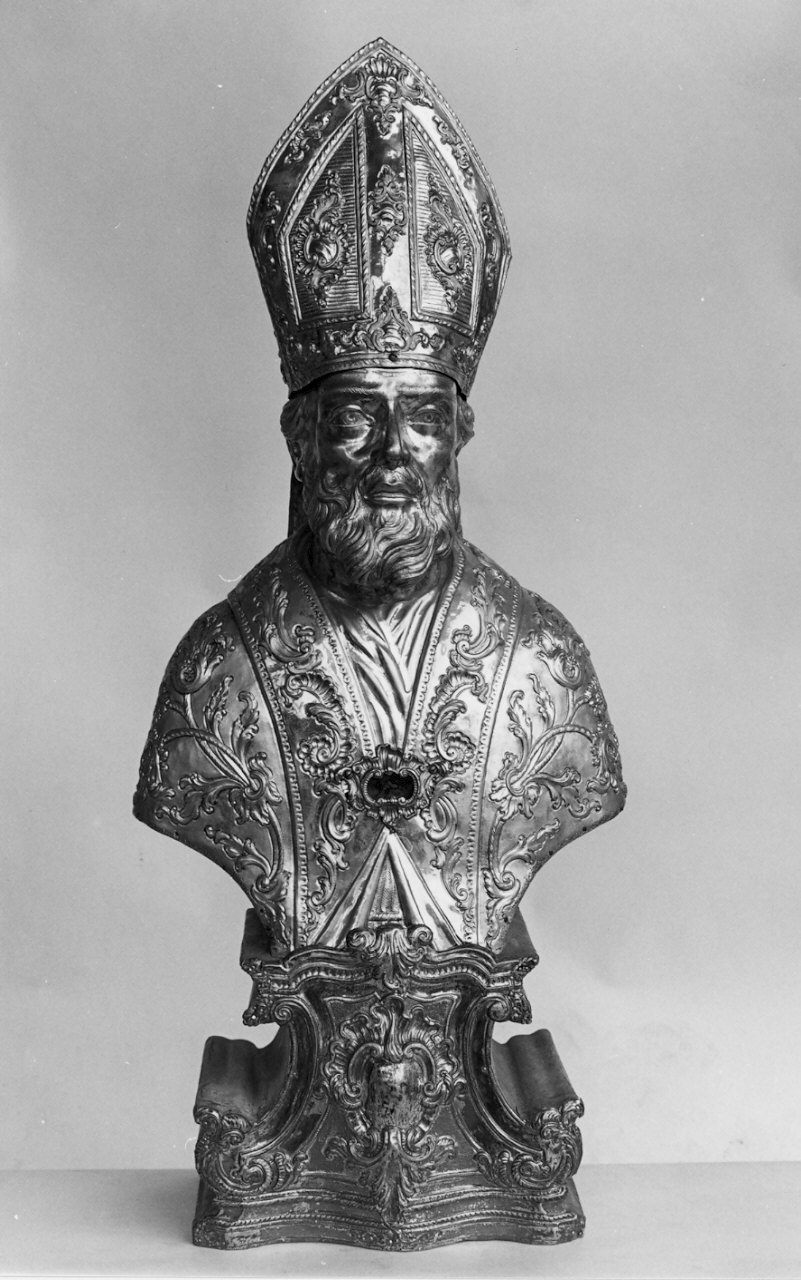 santo vescovo (reliquiario - a busto, opera isolata) - bottega Italia settentrionale (sec. XVIII)