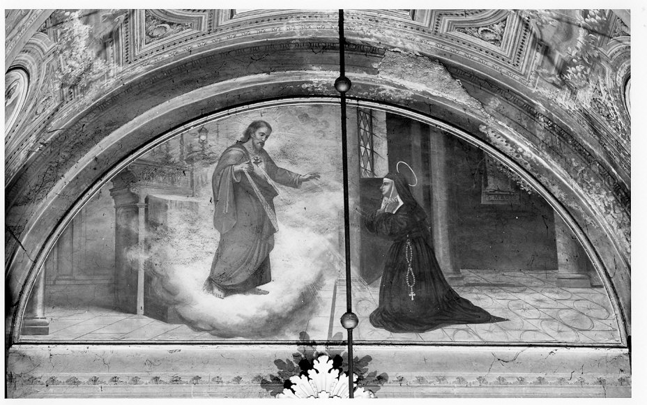 apparizione di Cristo a Santa Teresa d'Avila (dipinto, opera isolata) di Gambini Rodolfo (sec. XIX)
