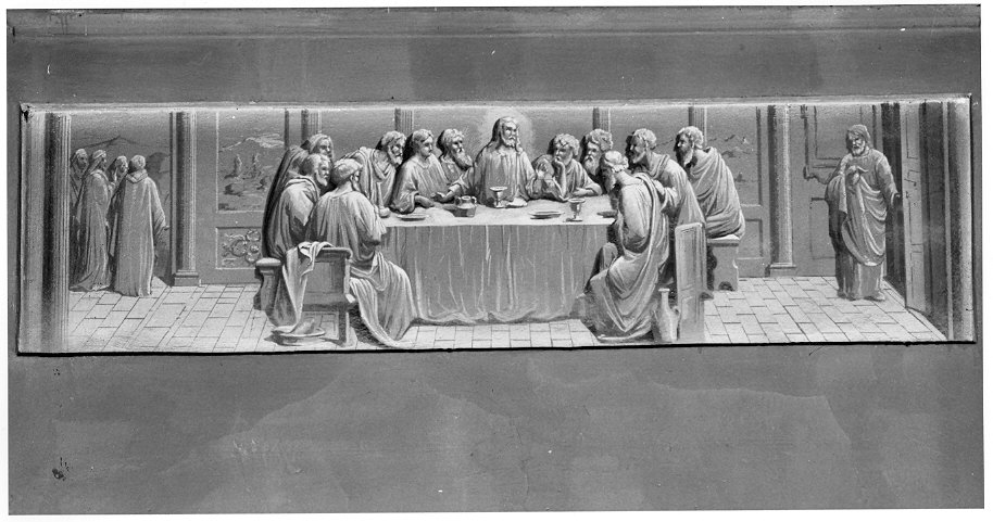 ultima cena (dipinto, opera isolata) - ambito lombardo (fine sec. XIX)