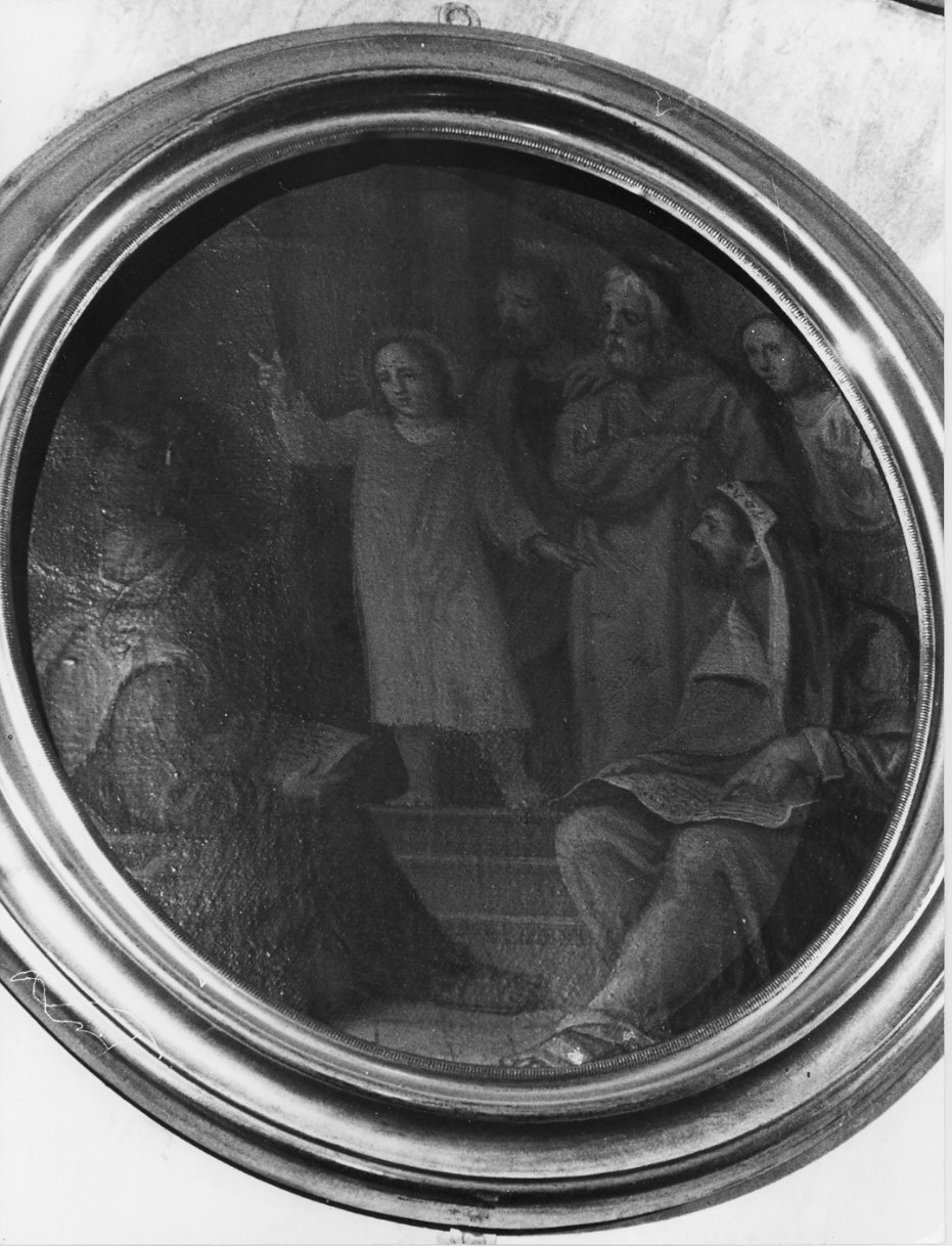 disputa di Gesù con i dottori nel tempio (dipinto, elemento d'insieme) - ambito lombardo (sec. XIX)