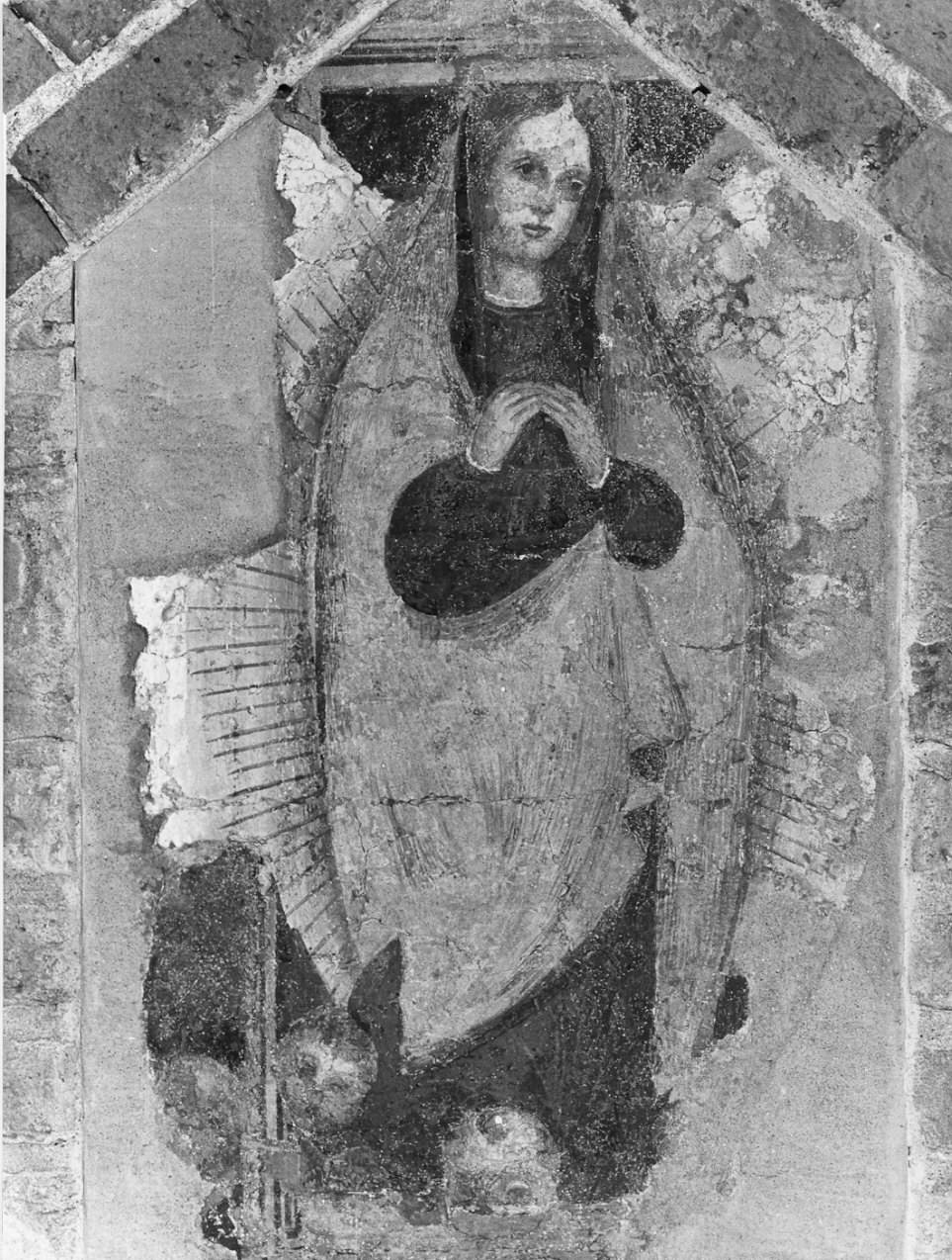 Madonna in gloria (dipinto, frammento) - ambito lombardo (sec. XVI)