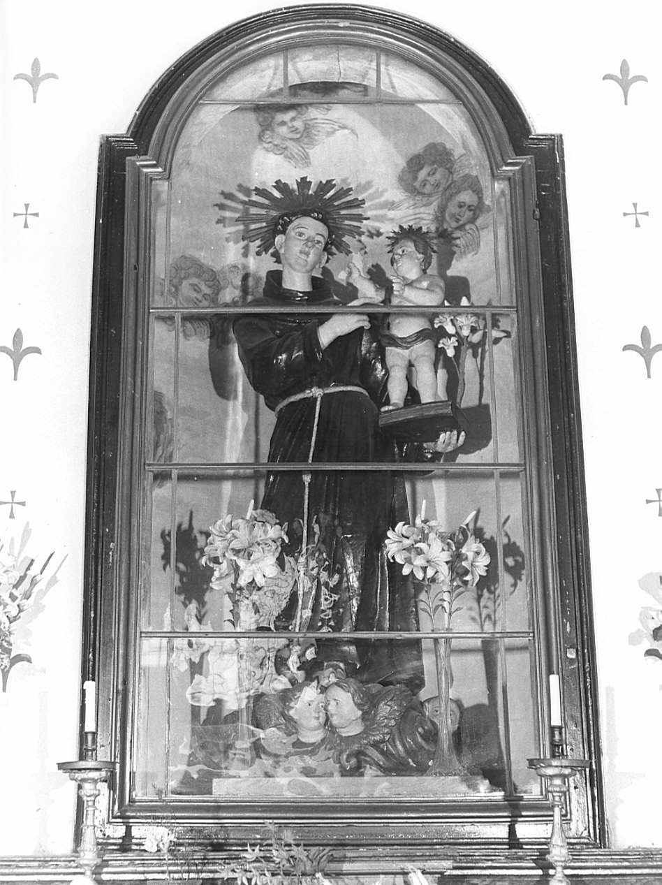 Sant'Antonio da Padova con il bambino (statua, opera isolata) - bottega italiana (sec. XVIII)