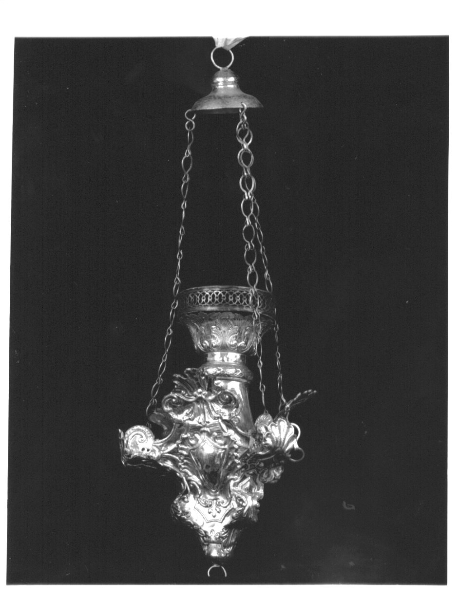 lampada pensile, elemento d'insieme - ambito lombardo (seconda metà sec. XVIII)