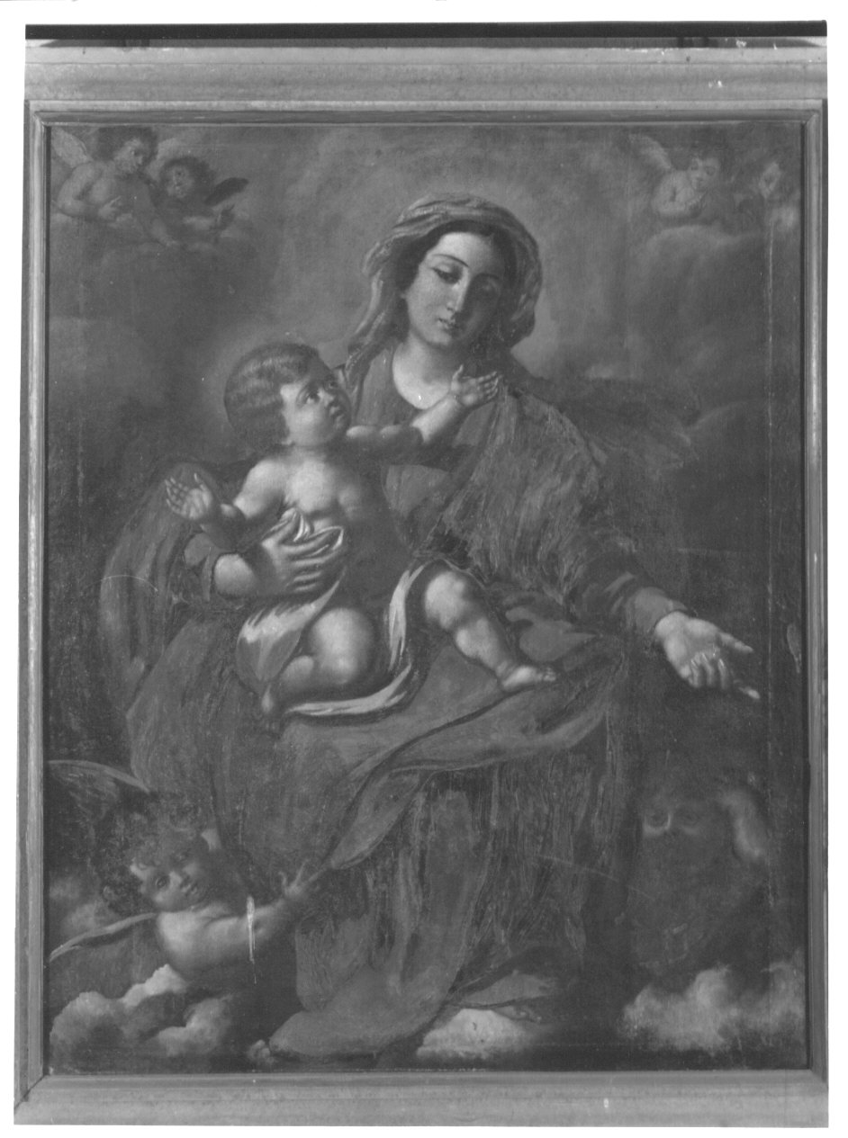 Madonna con Bambino e angeli, Madonna con Bambino e angeli (dipinto, opera isolata) - ambito emiliano (sec. XVIII)