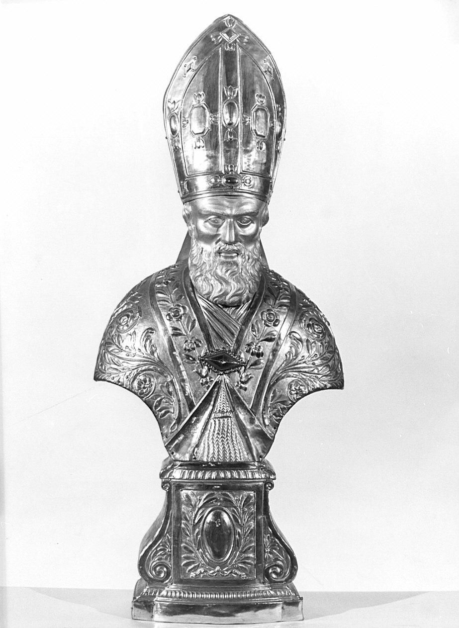 Sant'Ambrogio (reliquiario - a busto, opera isolata) - bottega lombarda (secc. XVIII/ XIX)