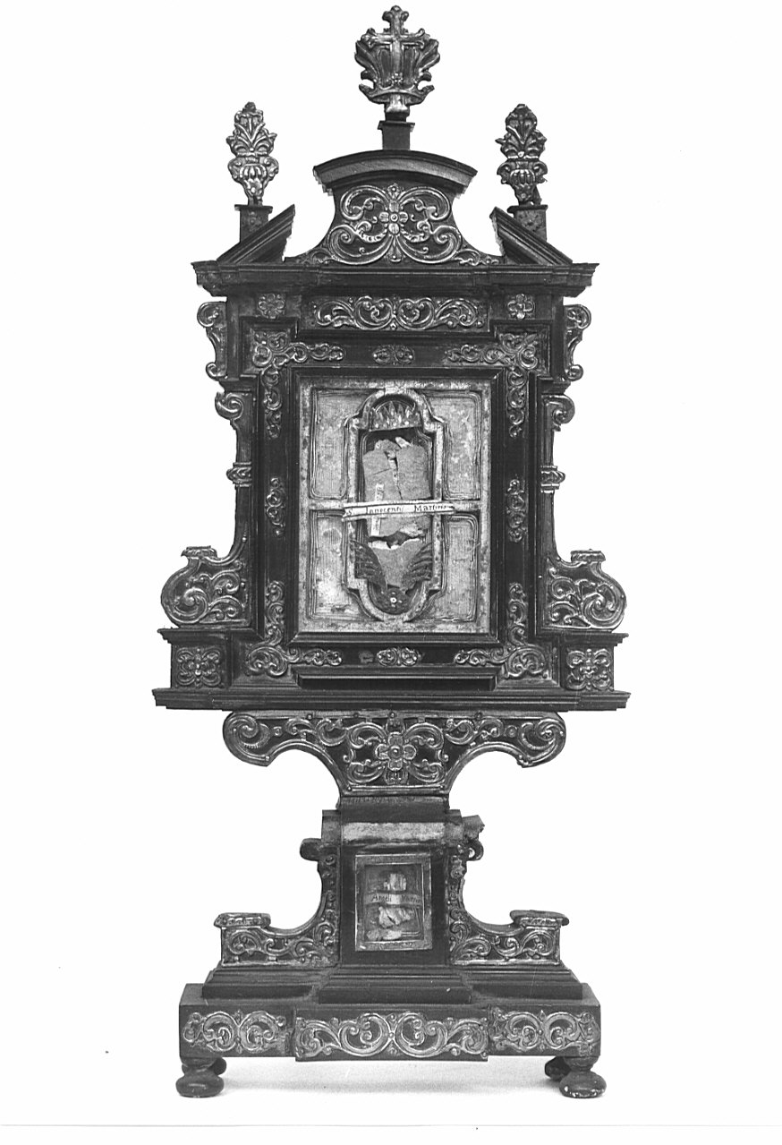 reliquiario - a tabella, coppia - bottega lombarda (fine/inizio secc. XVII/ XVIII)