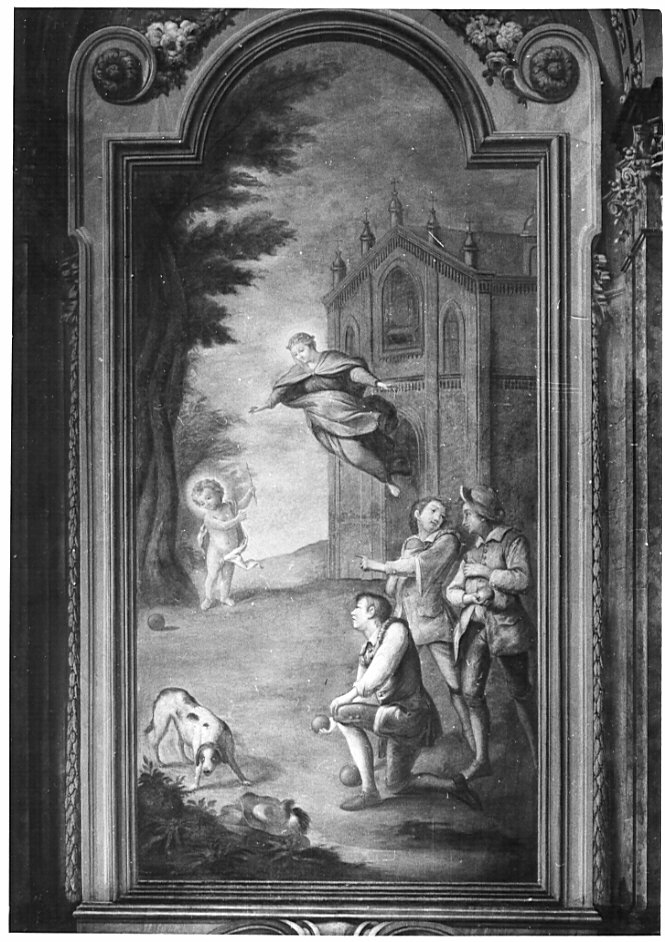 apparizione della Madonna (dipinto, opera isolata) di Perabò Giovanni (seconda metà sec. XVIII)