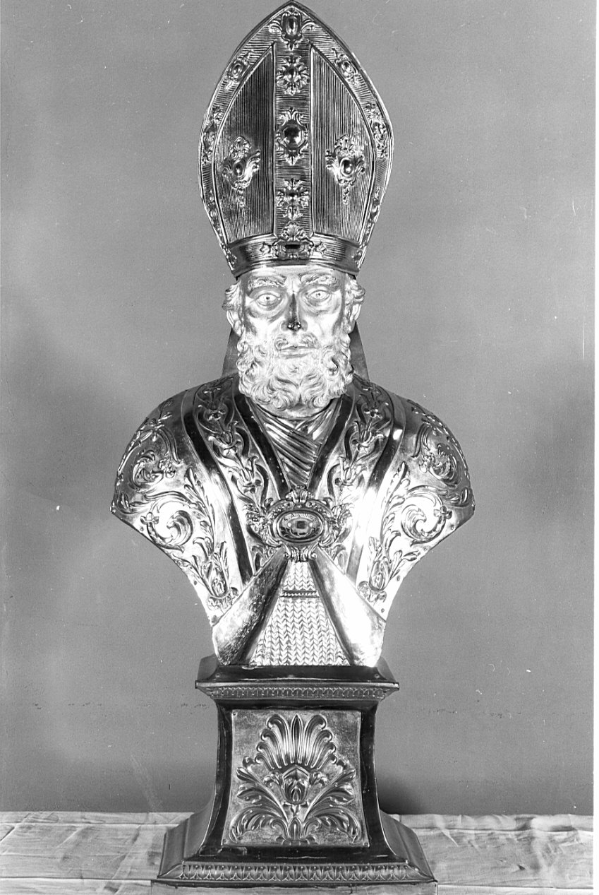 Sant'Agostino (reliquiario - a busto, opera isolata) - bottega lombarda (sec. XIX)