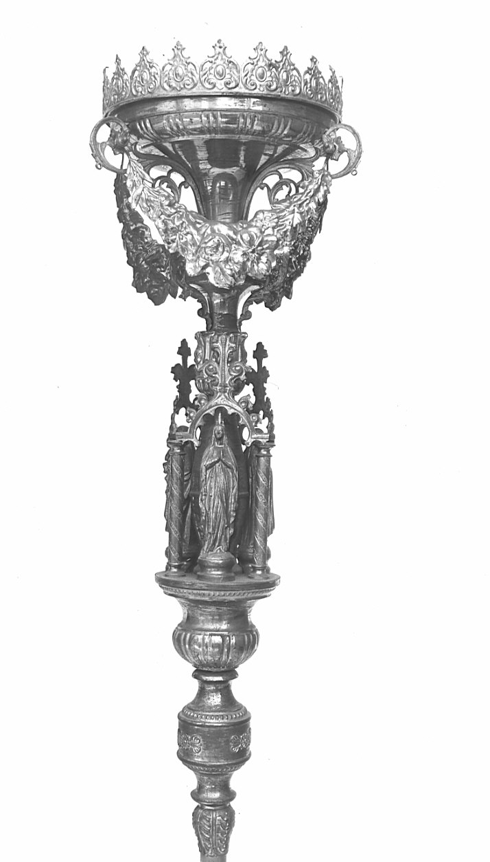 candelabro portatile, opera isolata - bottega lombarda (fine/inizio secc. XIX/ XX)