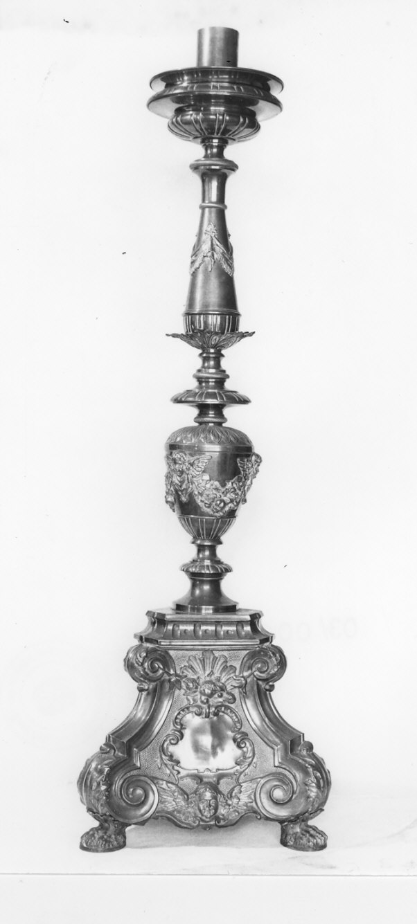 candeliere, opera isolata - bottega lombarda (sec. XIX)