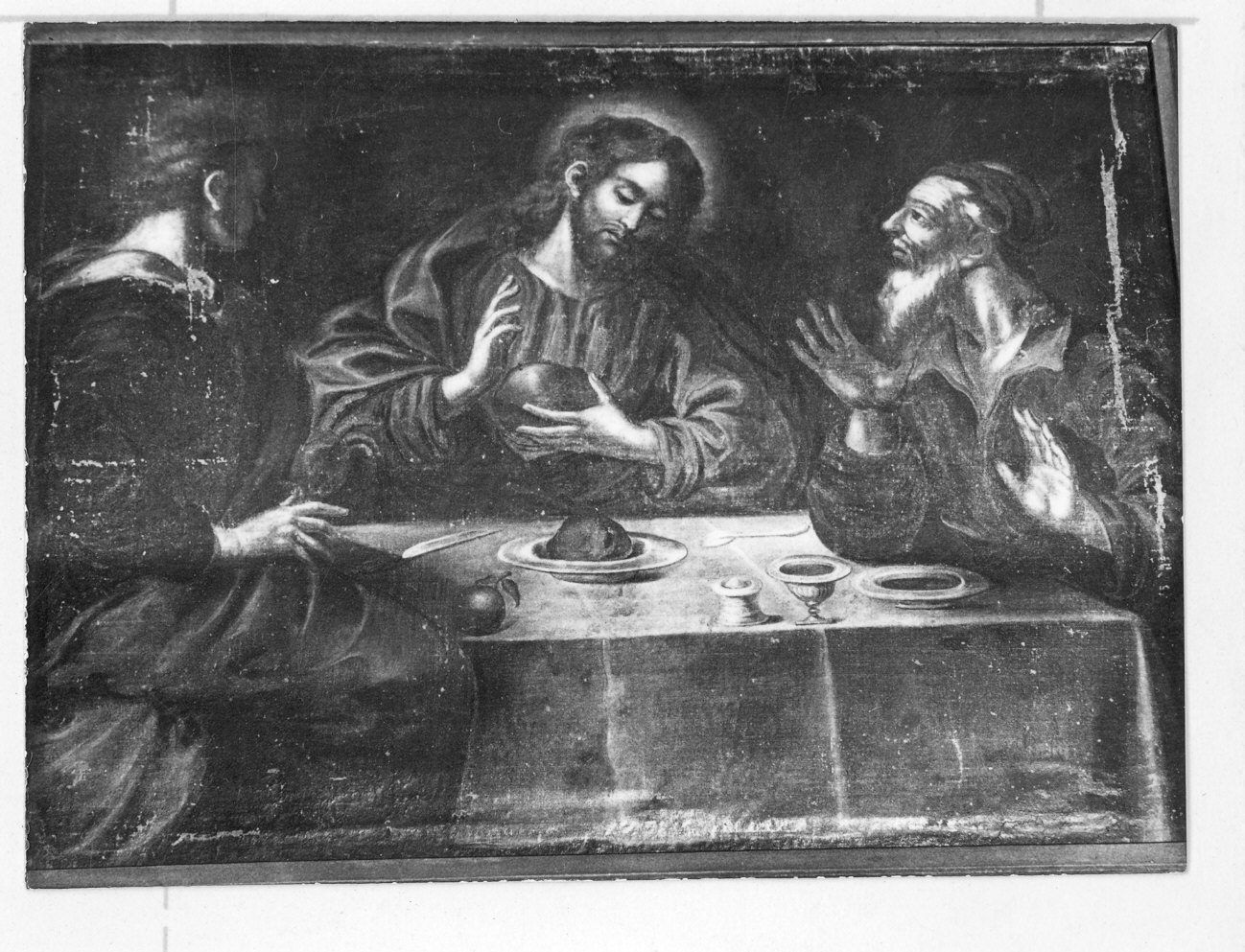 cena in Emmaus (dipinto, opera isolata) - ambito lombardo (sec. XVII)