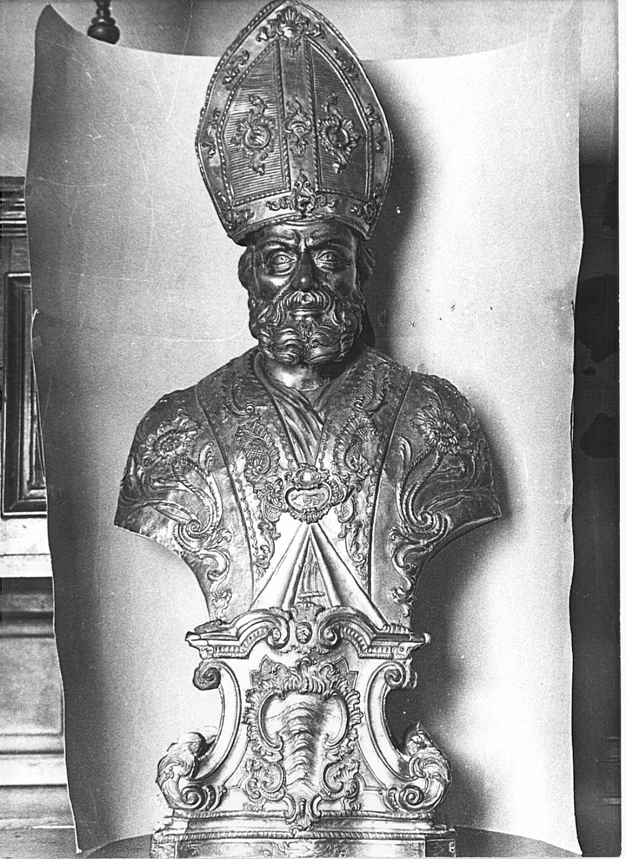 Sant'Ambrogio (reliquiario - a busto, opera isolata) - bottega lombarda (metà sec. XVIII)