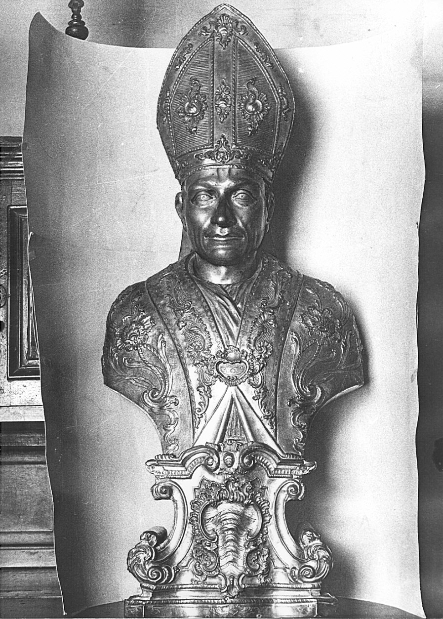 San Carlo Borromeo (reliquiario - a busto, opera isolata) - bottega lombarda (metà sec. XVIII)