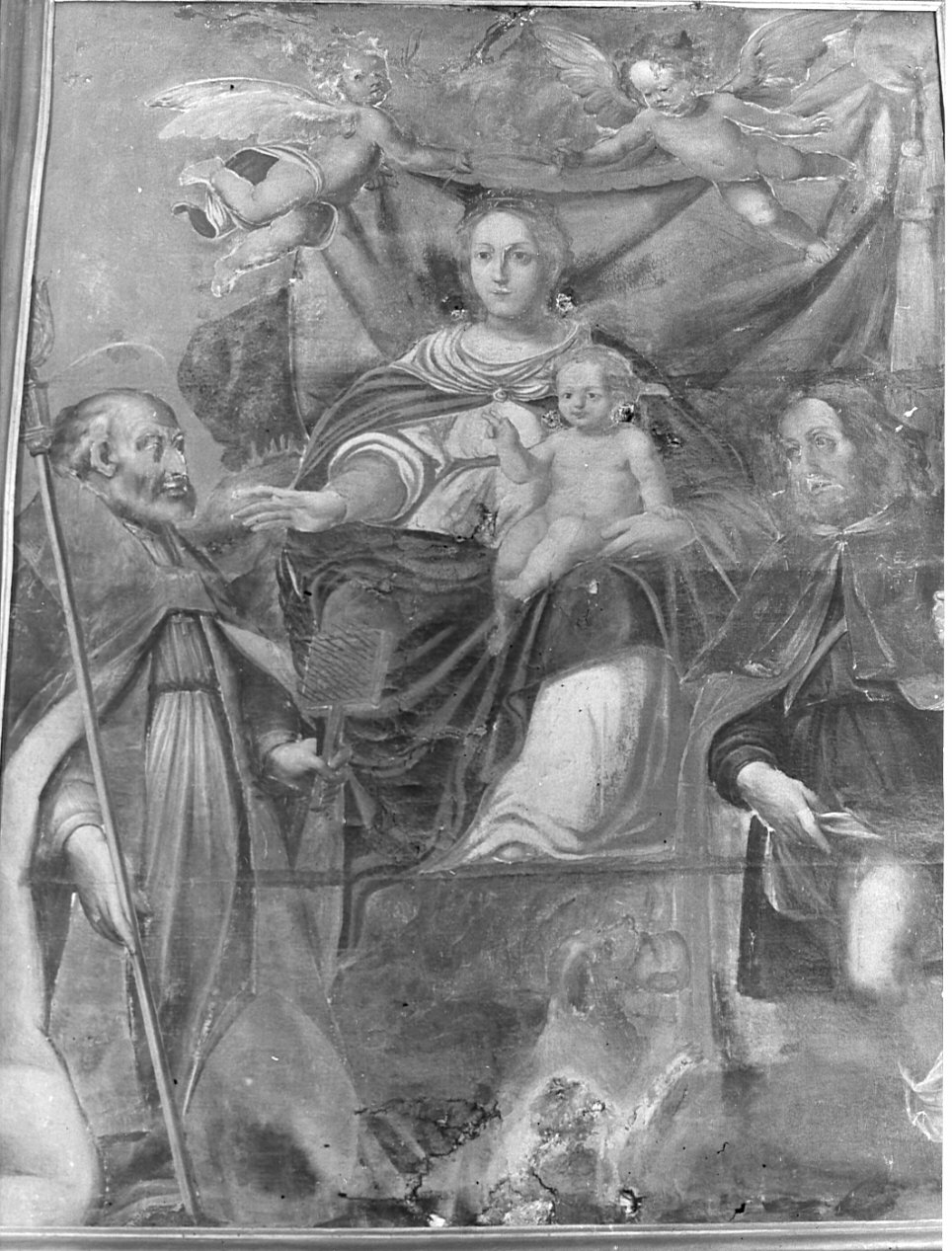 Madonna in trono con Bambino e Santi (dipinto, opera isolata) - ambito lombardo (fine/inizio secc. XVI/ XVII)