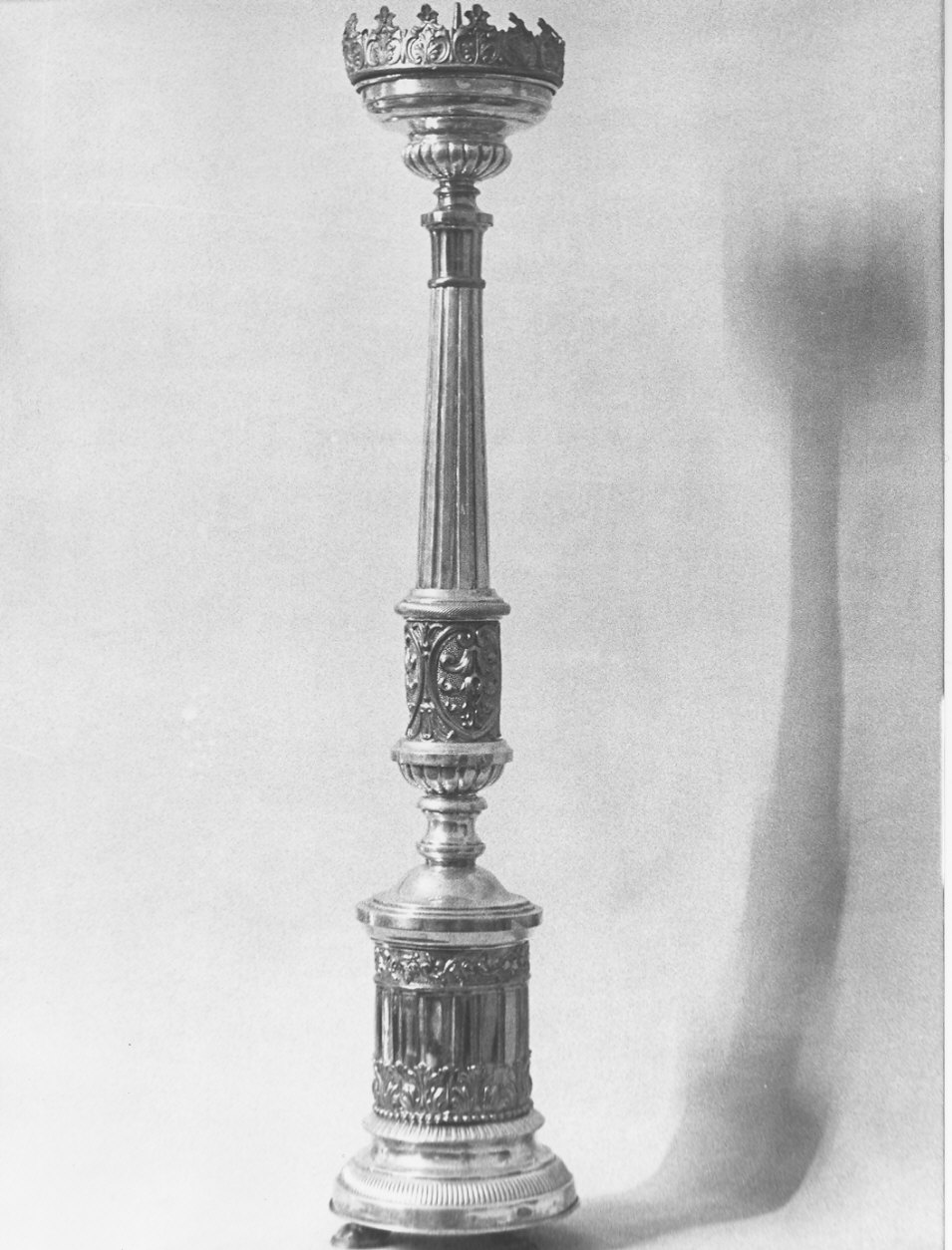candeliere d'altare, serie - bottega lombarda (fine sec. XIX)