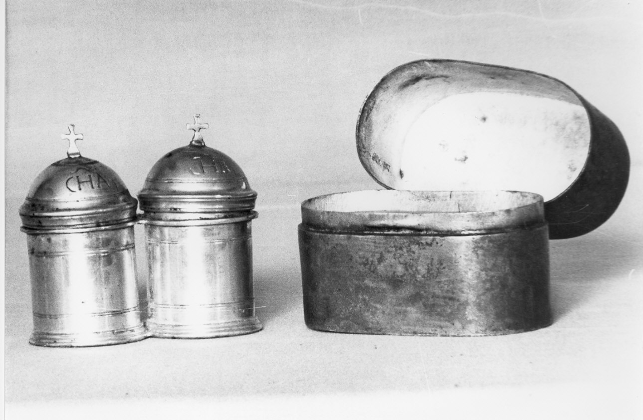 vasetti per oli santi, coppia - bottega lombarda (fine sec. XIX)